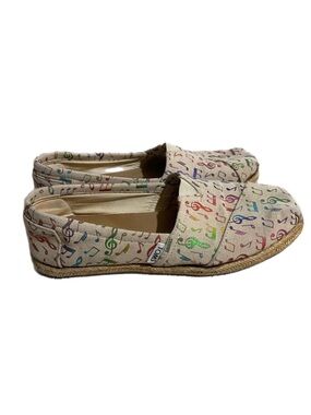 Toms Slip-On Musical Loafer Shoes Rainbow Music Notes Colorful Choir Band Twee